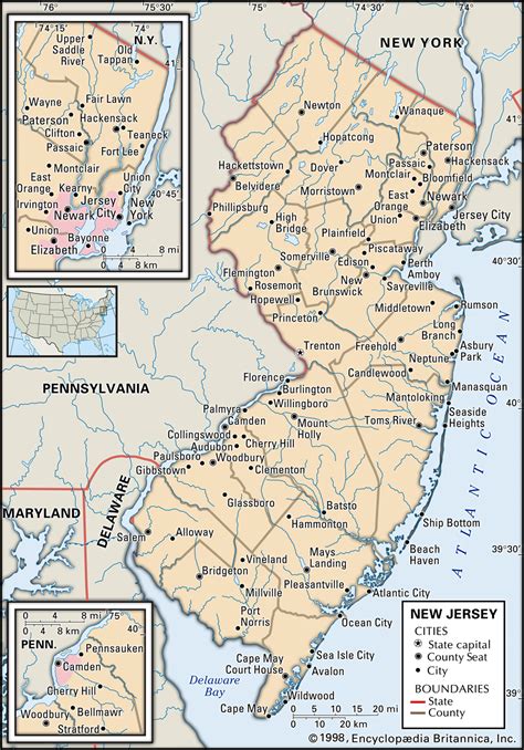 Map of New York and New Jersey